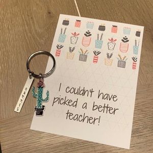 Cactus Keychain for year end teacher gift